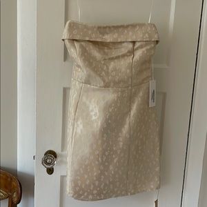 Reformation Strapless Gold Dress S